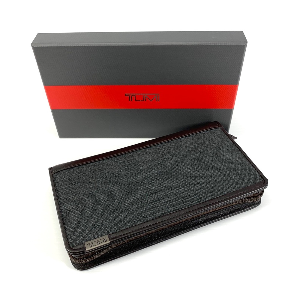 Tumi Zip Around Travel Wallet Anthracite RFID
